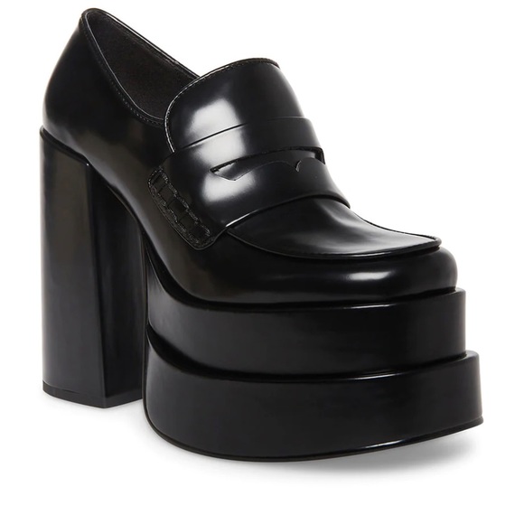 Steve Madden Shoes - Steve Madden CATELYN LOAFER PLATFORM BLACK